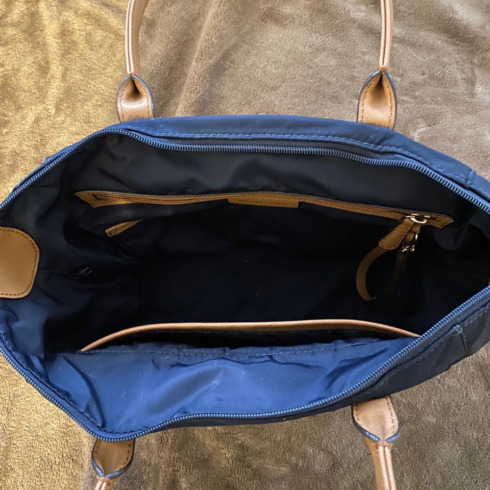 Michael Koors Navy Nylon & Camel Leather Bag - Picture 2 of 2